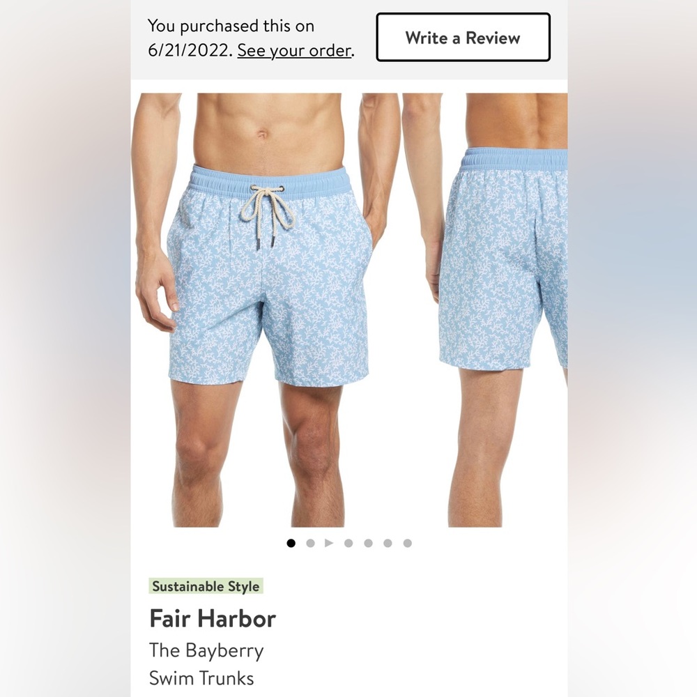 Men’s Fair Harbor swim trunks size Large